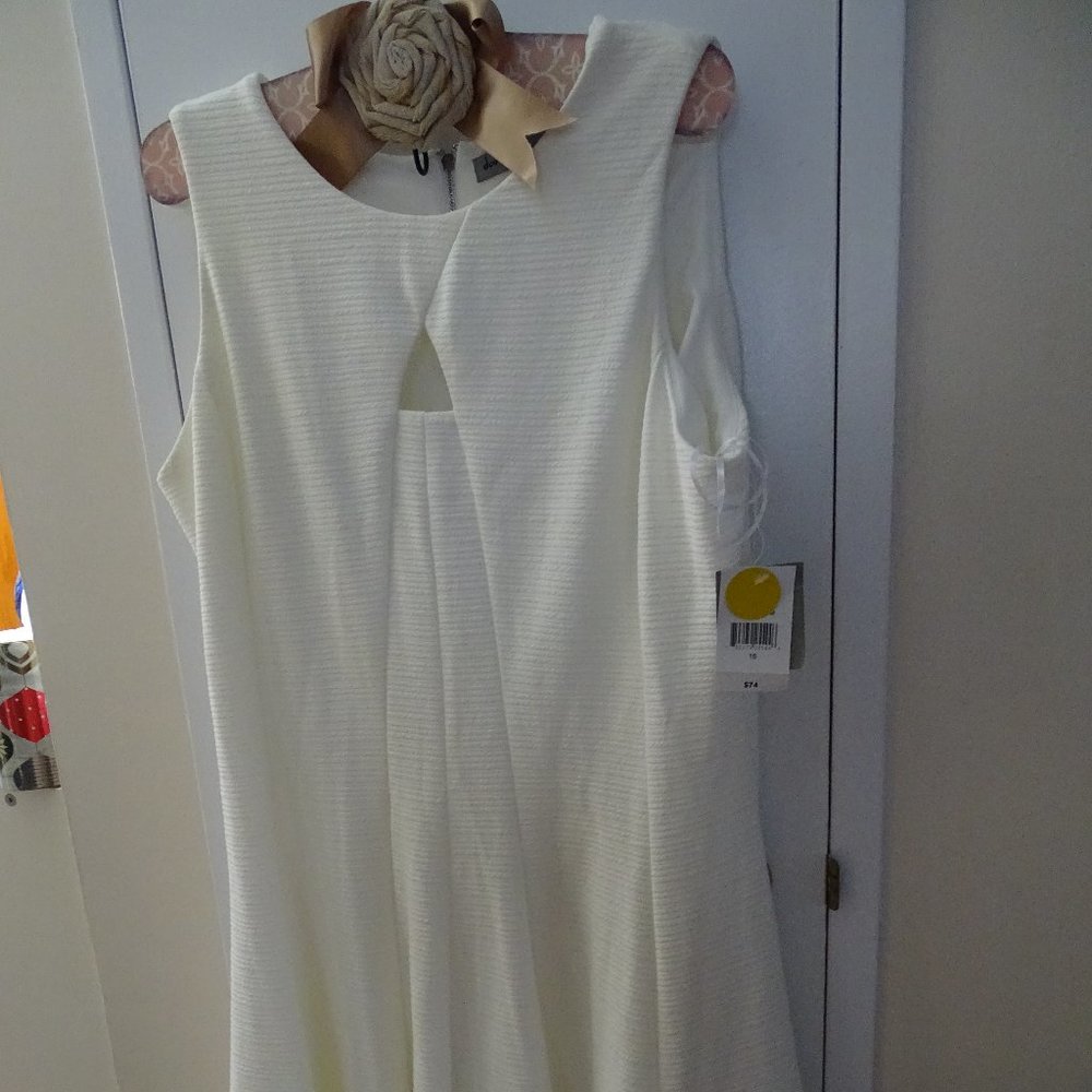 Danny and Nicole Ivory Fit and Flare Dress 16 NWT